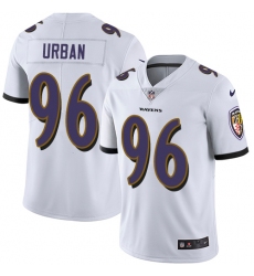 Men's Nike Baltimore Ravens #96 Brent Urban White Vapor Untouchable Limited Player NFL Jersey