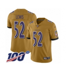 Youth Baltimore Ravens #79 Ronnie Stanley Limited Gold Inverted Legend 100th Season Football Jersey
