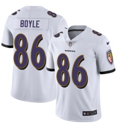 Men's Nike Baltimore Ravens #86 Nick Boyle White Vapor Untouchable Limited Player NFL Jersey