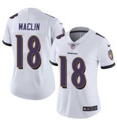 Women's Nike Baltimore Ravens #18 Jeremy Maclin White Vapor Untouchable Limited Player NFL Jersey