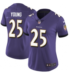 Women's Nike Baltimore Ravens #25 Tavon Young Purple Team Color Vapor Untouchable Limited Player NFL Jersey