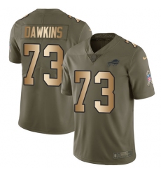 Men's Nike Buffalo Bills #73 Dion Dawkins Limited Olive/Gold 2017 Salute to Service NFL Jersey