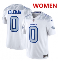 Women's Buffalo Bills #0 Keon Coleman White 2025 F.U.S.E. “Rivalries” Vapor Untouchable Football Stitched Jersey(Run Small)