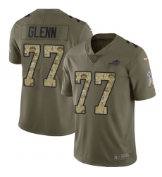 Men's Nike Buffalo Bills #77 Cordy Glenn Limited Olive/Camo 2017 Salute to Service NFL Jersey