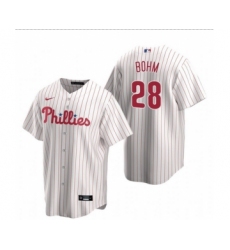 Youth Philadelphia Phillies #28 Alec Bohm White Home stitch Jersey