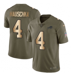 Men's Nike Buffalo Bills #4 Stephen Hauschka Limited Olive/Gold 2017 Salute to Service NFL Jersey