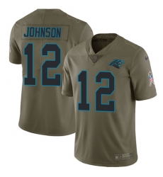 Youth Nike Carolina Panthers #12 Charles Johnson Limited Olive 2017 Salute to Service NFL Jersey