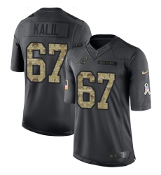 Youth Nike Carolina Panthers #67 Ryan Kalil Limited Black 2016 Salute to Service NFL Jersey