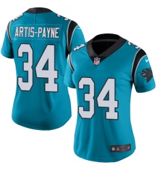 Women's Nike Carolina Panthers #34 Cameron Artis-Payne Blue Alternate Vapor Untouchable Limited Player NFL Jersey