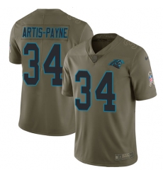 Youth Nike Carolina Panthers #34 Cameron Artis-Payne Limited Olive 2017 Salute to Service NFL Jersey
