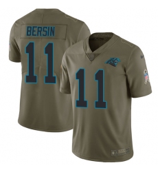 Youth Nike Carolina Panthers #11 Brenton Bersin Limited Olive 2017 Salute to Service NFL Jersey