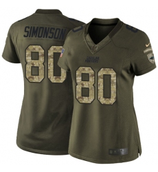 Women's Nike Carolina Panthers #80 Scott Simonson Elite Green Salute to Service NFL Jersey