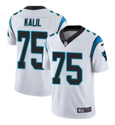 Men's Nike Carolina Panthers #75 Matt Kalil White Vapor Untouchable Limited Player NFL Jersey