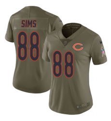 Women's Nike Chicago Bears #88 Dion Sims Limited Olive 2017 Salute to Service NFL Jersey
