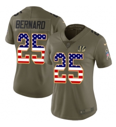 Women's Nike Cincinnati Bengals #25 Giovani Bernard Limited Olive/USA Flag 2017 Salute to Service NFL Jersey