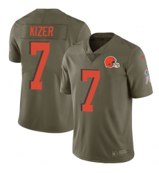 Men's Nike Cleveland Browns #7 DeShone Kizer Limited Olive 2017 Salute to Service NFL Jersey