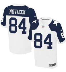 Men's Nike Dallas Cowboys #84 Jay Novacek Elite White Throwback Alternate NFL Jersey