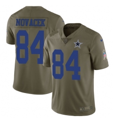 Youth Nike Dallas Cowboys #84 Jay Novacek Limited Olive 2017 Salute to Service NFL Jersey