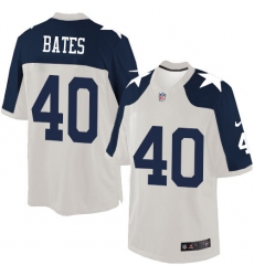 Men's Nike Dallas Cowboys #40 Bill Bates Limited White Throwback Alternate NFL Jersey
