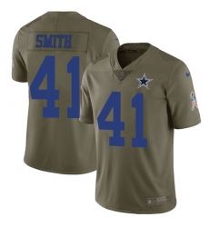 Men's Nike Dallas Cowboys #41 Keith Smith Limited Olive 2017 Salute to Service NFL Jersey