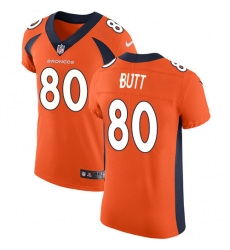 Men's Nike Denver Broncos #80 Jake Butt Orange Team Color Vapor Untouchable Elite Player NFL Jersey