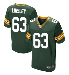 Men's Nike Green Bay Packers #63 Corey Linsley Elite Green Team Color NFL Jersey