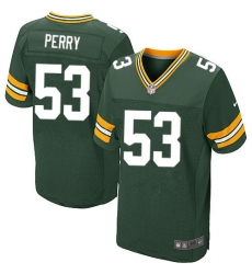 Men's Nike Green Bay Packers #53 Nick Perry Elite Green Team Color NFL Jersey