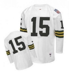 Mitchell and Ness Green Bay Packers #15 Bart Starr Authentic White Throwback NFL Jersey