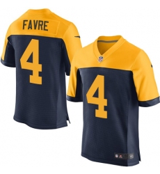 Men's Nike Green Bay Packers #4 Brett Favre Elite Navy Blue Alternate NFL Jersey
