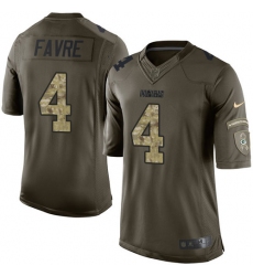 Youth Nike Green Bay Packers #4 Brett Favre Elite Green Salute to Service NFL Jersey