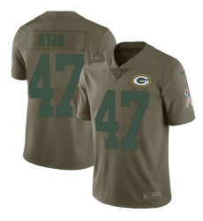 Men's Nike Green Bay Packers #47 Jake Ryan Limited Olive 2017 Salute to Service NFL Jersey
