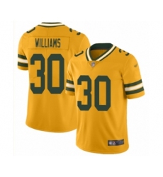 Youth Green Bay Packers #30 Jamaal Williams Limited Gold Inverted Legend Football Jersey
