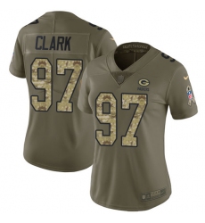 Women's Nike Green Bay Packers #97 Kenny Clark Limited Olive/Camo 2017 Salute to Service NFL Jersey