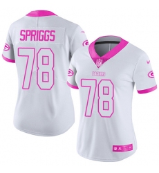 Women's Nike Green Bay Packers #78 Jason Spriggs Limited White/Pink Rush Fashion NFL Jersey