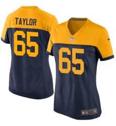 Women's Nike Green Bay Packers #65 Lane Taylor Limited Navy Blue Alternate NFL Jersey