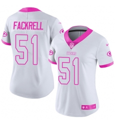 Women's Nike Green Bay Packers #51 Kyler Fackrell Limited White/Pink Rush Fashion NFL Jersey
