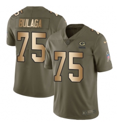 Youth Nike Green Bay Packers #75 Bryan Bulaga Limited Olive/Gold 2017 Salute to Service NFL Jersey