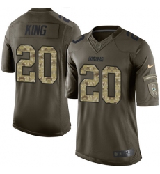 Men's Nike Green Bay Packers #20 Kevin King Elite Green Salute to Service NFL Jersey