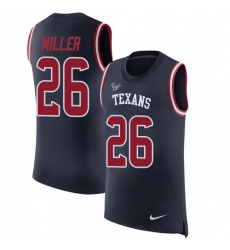 Men's Nike Houston Texans #26 Lamar Miller Limited Navy Blue Rush Player Name & Number Tank Top NFL Jersey