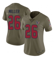 Women's Nike Houston Texans #26 Lamar Miller Limited Olive 2017 Salute to Service NFL Jersey