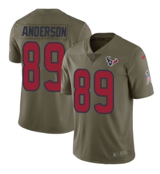 Youth Nike Houston Texans #89 Stephen Anderson Limited Olive 2017 Salute to Service NFL Jersey