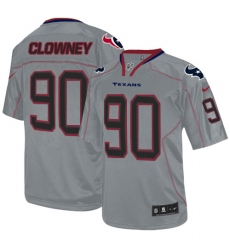 Men's Nike Houston Texans #90 Jadeveon Clowney Elite Lights Out Grey NFL Jersey