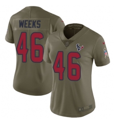 Women's Nike Houston Texans #46 Jon Weeks Limited Olive 2017 Salute to Service NFL Jersey