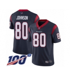 Men's Houston Texans #80 Andre Johnson Navy Blue Team Color Vapor Untouchable Limited Player 100th Season Football Jersey