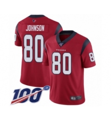 Men's Houston Texans #80 Andre Johnson Red Alternate Vapor Untouchable Limited Player 100th Season Football Jersey