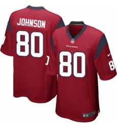 Men's Nike Houston Texans #80 Andre Johnson Game Red Alternate NFL Jersey