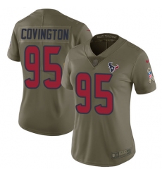 Women's Nike Houston Texans #95 Christian Covington Limited Olive 2017 Salute to Service NFL Jersey