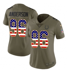 Women's Nike Indianapolis Colts #96 Henry Anderson Limited Olive/USA Flag 2017 Salute to Service NFL Jersey