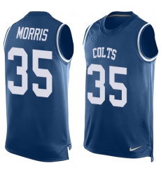 Men's Nike Indianapolis Colts #35 Darryl Morris Limited Royal Blue Player Name & Number Tank Top NFL Jersey