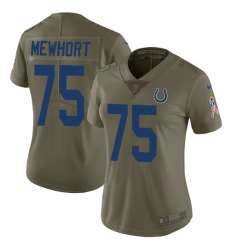 Women's Nike Indianapolis Colts #75 Jack Mewhort Limited Olive 2017 Salute to Service NFL Jersey